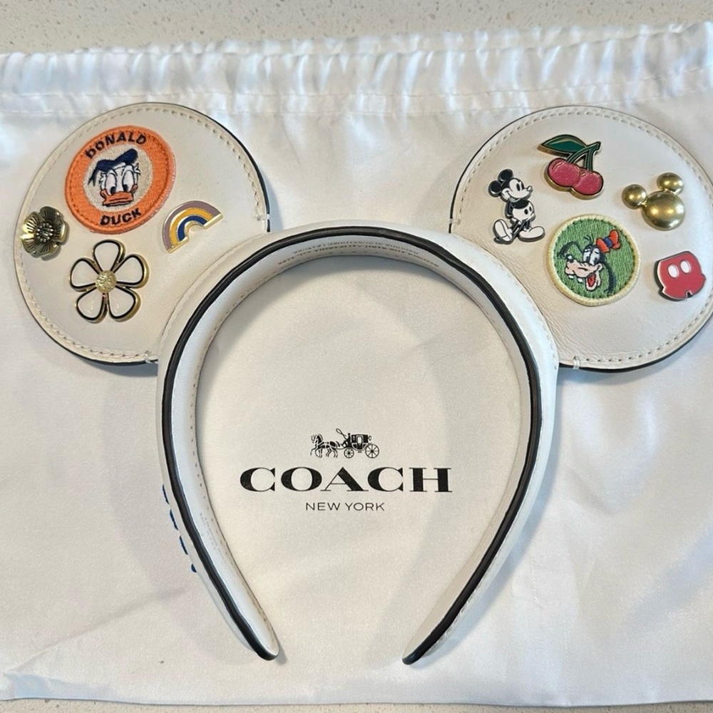 Coach White Kids Headband with Fun Patches